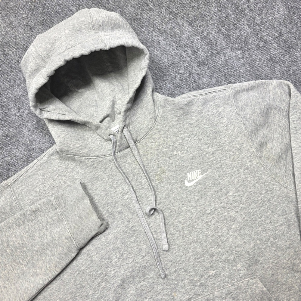 Nike Sportswear Club Fleece Hoodie Mens Medium Gray Pullover Futura Logo BV2654